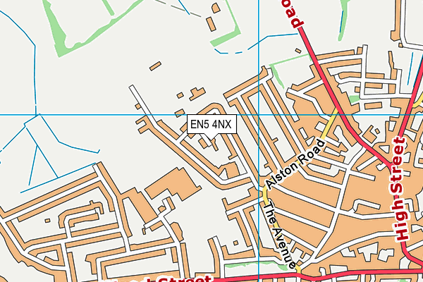 EN5 4NX map - OS VectorMap District (Ordnance Survey)