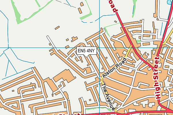 EN5 4NY map - OS VectorMap District (Ordnance Survey)