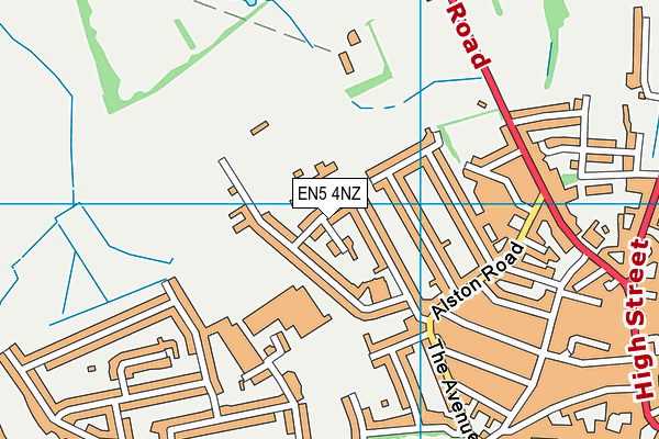 EN5 4NZ map - OS VectorMap District (Ordnance Survey)