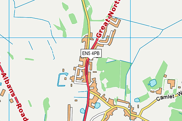 EN5 4PB map - OS VectorMap District (Ordnance Survey)