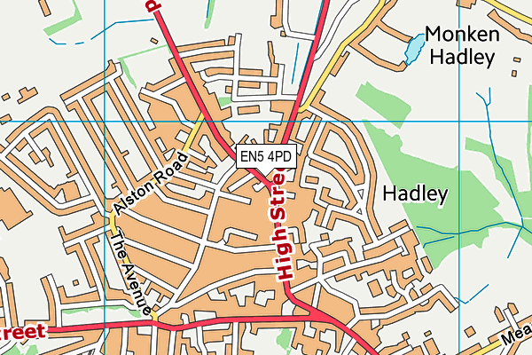 EN5 4PD map - OS VectorMap District (Ordnance Survey)