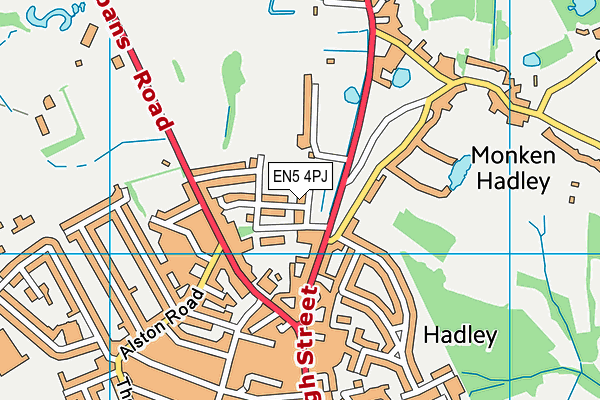 EN5 4PJ map - OS VectorMap District (Ordnance Survey)