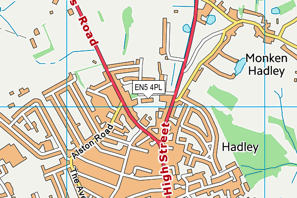 EN5 4PL map - OS VectorMap District (Ordnance Survey)