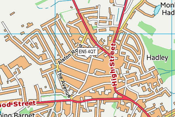 EN5 4QT map - OS VectorMap District (Ordnance Survey)