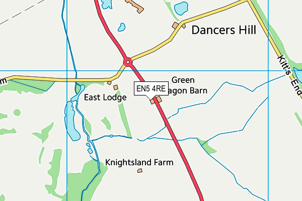 The Shire London map (EN5 4RE) - OS VectorMap District (Ordnance Survey)