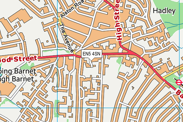 EN5 4SN map - OS VectorMap District (Ordnance Survey)
