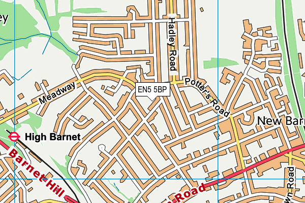 EN5 5BP map - OS VectorMap District (Ordnance Survey)