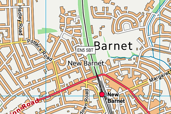 EN5 5BT map - OS VectorMap District (Ordnance Survey)