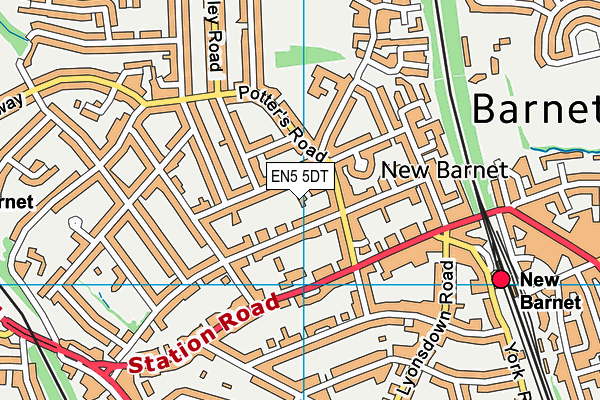 EN5 5DT map - OS VectorMap District (Ordnance Survey)