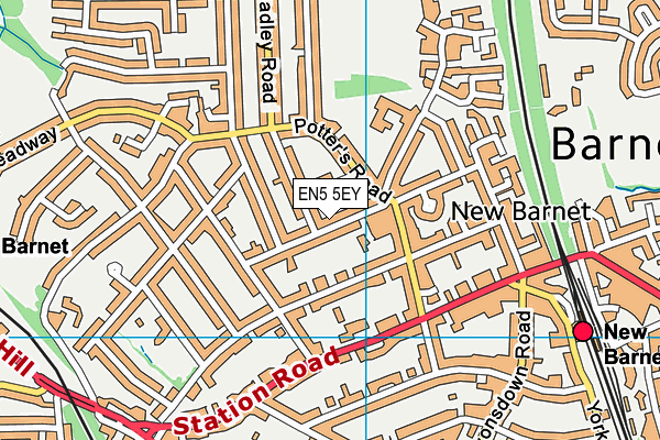 EN5 5EY map - OS VectorMap District (Ordnance Survey)