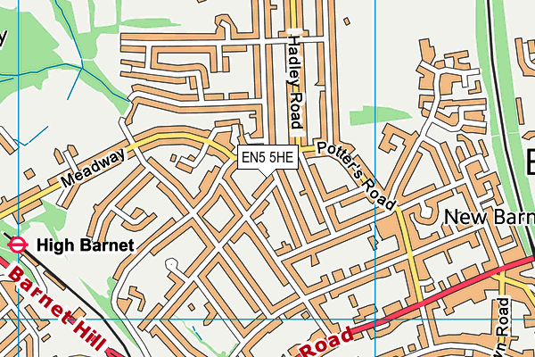 EN5 5HE map - OS VectorMap District (Ordnance Survey)