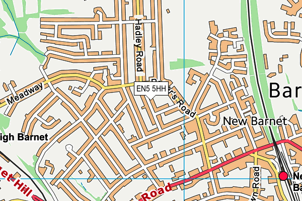 EN5 5HH map - OS VectorMap District (Ordnance Survey)