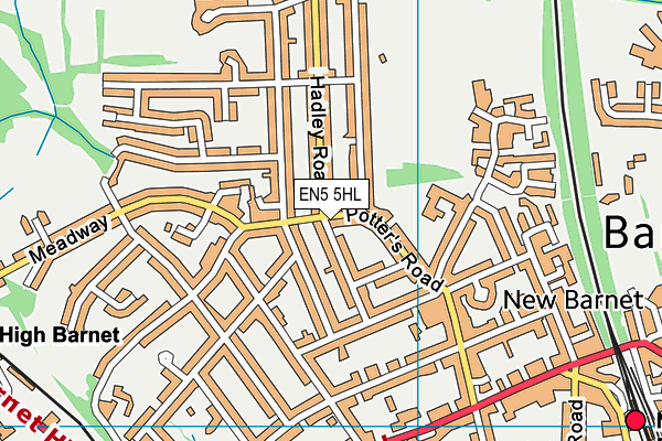 EN5 5HL map - OS VectorMap District (Ordnance Survey)