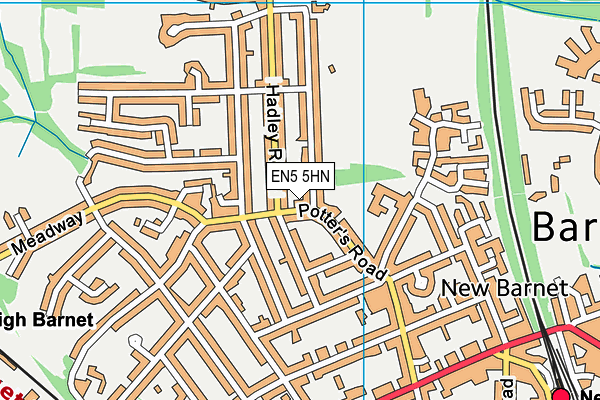 EN5 5HN map - OS VectorMap District (Ordnance Survey)
