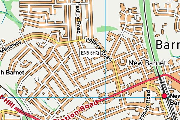 EN5 5HQ map - OS VectorMap District (Ordnance Survey)