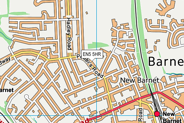 EN5 5HR map - OS VectorMap District (Ordnance Survey)