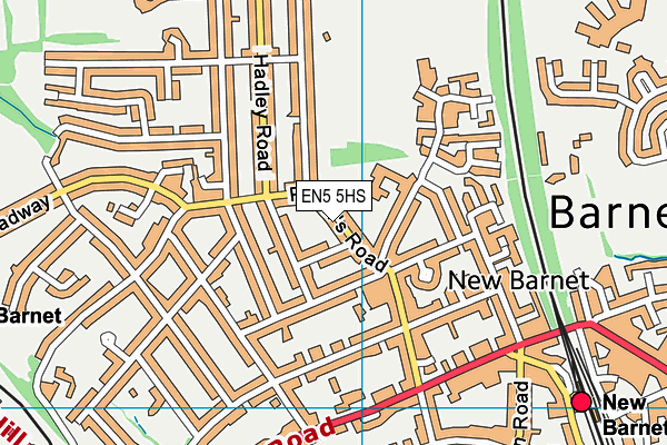 EN5 5HS map - OS VectorMap District (Ordnance Survey)