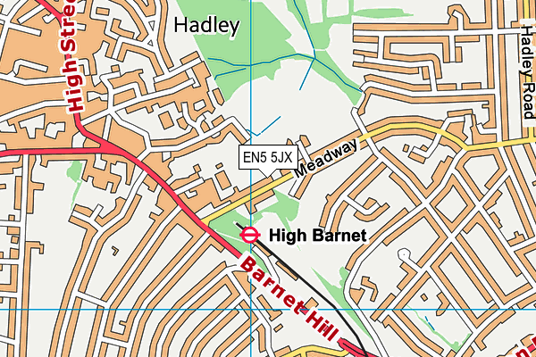 Queen Elizabeth Sports Centre map (EN5 5JX) - OS VectorMap District (Ordnance Survey)