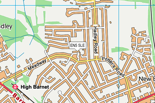 EN5 5LE map - OS VectorMap District (Ordnance Survey)