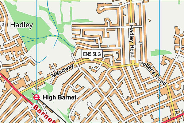 EN5 5LG map - OS VectorMap District (Ordnance Survey)