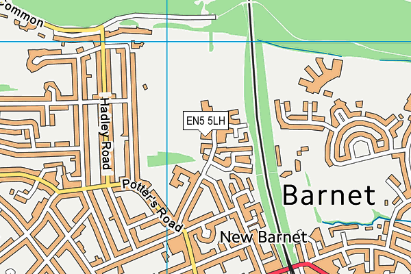 EN5 5LH map - OS VectorMap District (Ordnance Survey)