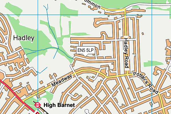 EN5 5LP map - OS VectorMap District (Ordnance Survey)