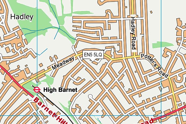 EN5 5LQ map - OS VectorMap District (Ordnance Survey)