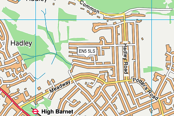 EN5 5LS map - OS VectorMap District (Ordnance Survey)