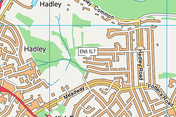 EN5 5LT map - OS VectorMap District (Ordnance Survey)