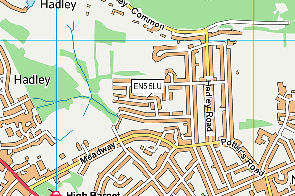 EN5 5LU map - OS VectorMap District (Ordnance Survey)