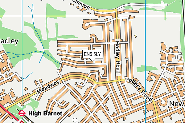 EN5 5LY map - OS VectorMap District (Ordnance Survey)