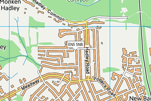 EN5 5NB map - OS VectorMap District (Ordnance Survey)