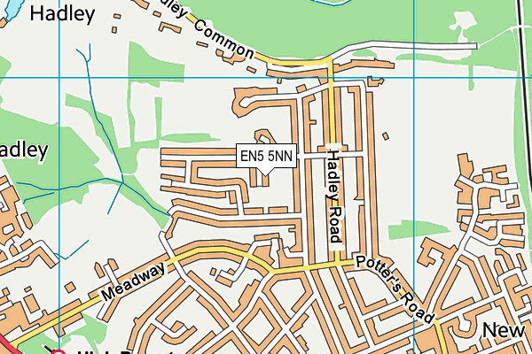EN5 5NN map - OS VectorMap District (Ordnance Survey)