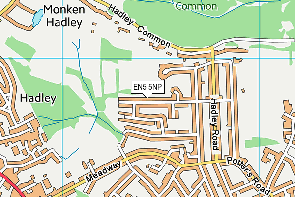 EN5 5NP map - OS VectorMap District (Ordnance Survey)