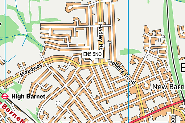 EN5 5NQ map - OS VectorMap District (Ordnance Survey)