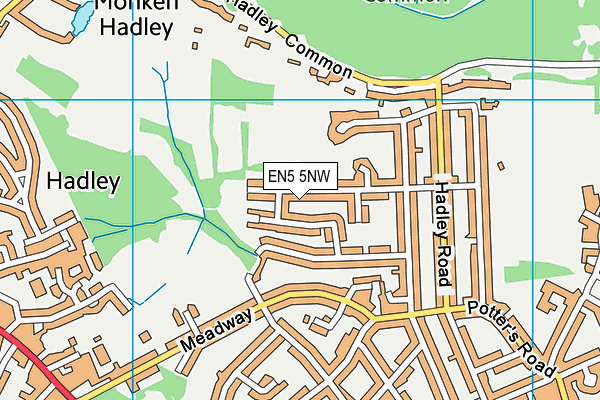 EN5 5NW map - OS VectorMap District (Ordnance Survey)