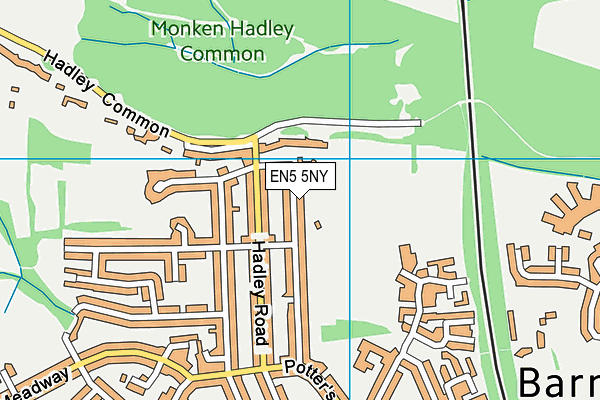 EN5 5NY map - OS VectorMap District (Ordnance Survey)