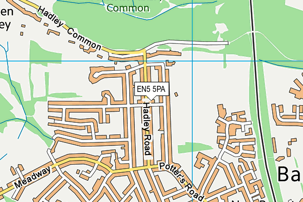 EN5 5PA map - OS VectorMap District (Ordnance Survey)