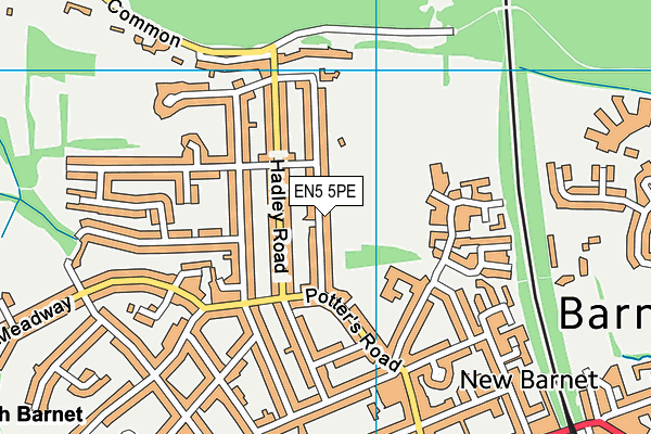 EN5 5PE map - OS VectorMap District (Ordnance Survey)