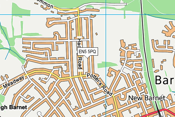 EN5 5PQ map - OS VectorMap District (Ordnance Survey)