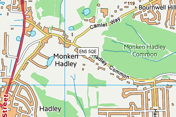 EN5 5QE map - OS VectorMap District (Ordnance Survey)