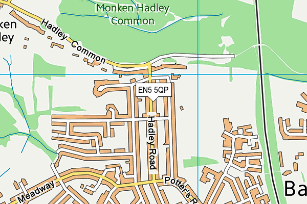 EN5 5QP map - OS VectorMap District (Ordnance Survey)