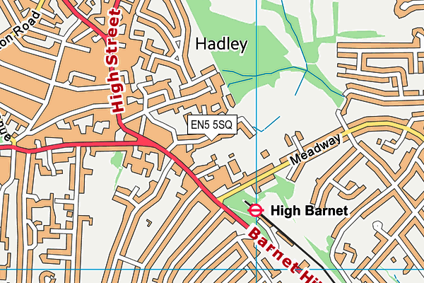 EN5 5SQ map - OS VectorMap District (Ordnance Survey)