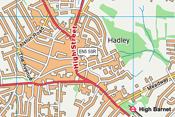 EN5 5SR map - OS VectorMap District (Ordnance Survey)