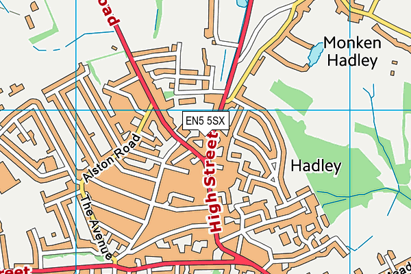 EN5 5SX map - OS VectorMap District (Ordnance Survey)