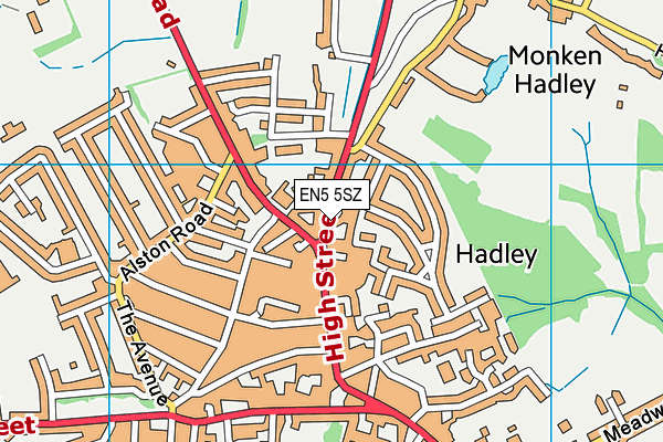 EN5 5SZ map - OS VectorMap District (Ordnance Survey)