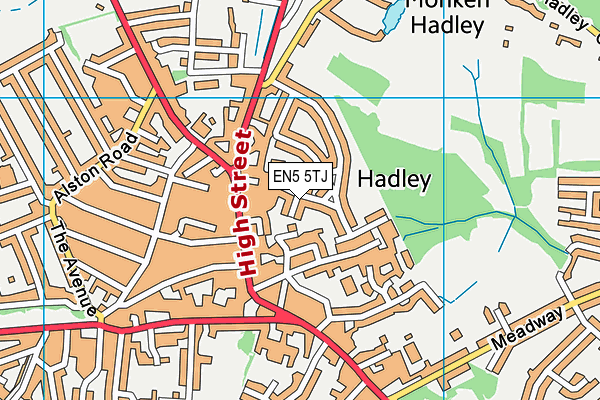 EN5 5TJ map - OS VectorMap District (Ordnance Survey)