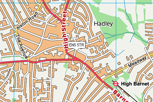 EN5 5TR map - OS VectorMap District (Ordnance Survey)