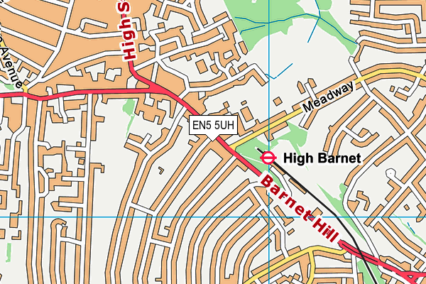 EN5 5UH map - OS VectorMap District (Ordnance Survey)