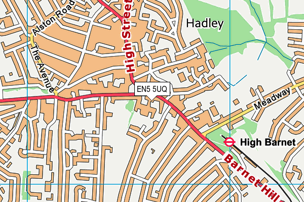 EN5 5UQ map - OS VectorMap District (Ordnance Survey)